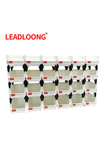 Choice White 24pcs LEADLOONG White Parts Bin 6/24pcs 13.5x10.5x7.6cm/5x4*3inch Stackable Plastic Garage Too