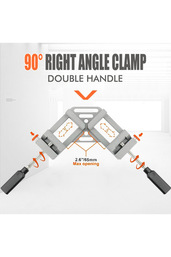 Choice Silver 90 Degree Clip Welding Woodworking Right Angle Clamp Photo Frame Corner Clip Woodworking Vise
