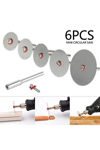 Toorise 6pcs Diamond Cutting Disc Mini Circular Saw Blade Set Sanding Grinding Wheel Woodworking Tool for Dr