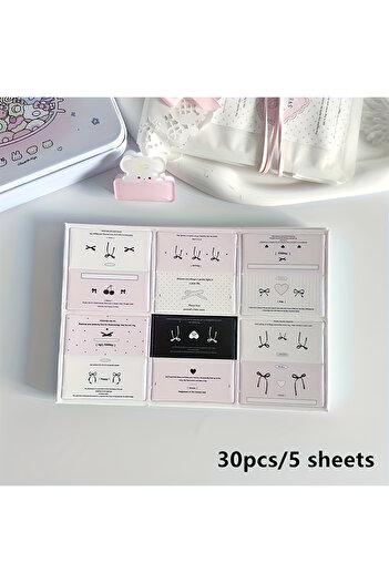 Choice Korean Butterfly 30pcs Mini Folded Cards with Crease Lines - Korean INS Style Label Holders for Jewe