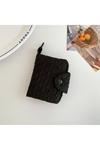 Choice black Simple Style Fabric Keyraing 3inch Cards Holder Bank Cards ID Card Storage Bags Coin Purse