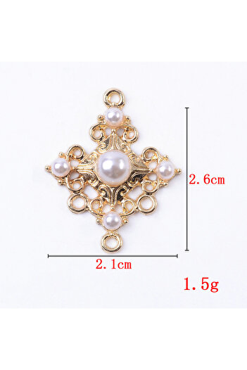 Choice 11773 10Pcs Alloy Pearl Gold Pendant Decorative Button Flatback Ornaments Jewelry Earrings Choker Ha