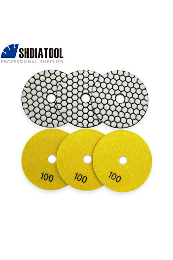 Choice 100 4 inches SHDIATOOL 6pcs Diamond Resin Bond Dry Polishing Pad 4"/100mm Grit #100 Granite Marble S