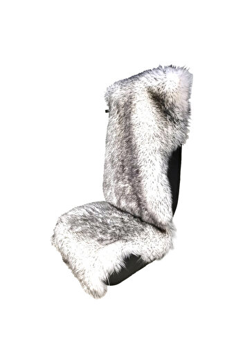 Generic Sheepskin Car Seat Cover, Soft Wool Pad, Fits Most Vehicles Black & White