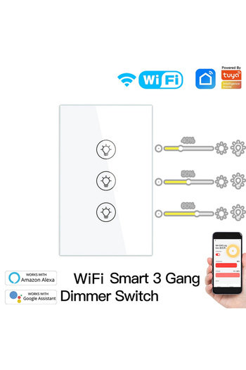 Choice Other 3 Gang White MOES New Tuya WiFi Multi-gang Smart Light Dimmer Switch 1/2/3 Gang Smart Life/Tuy