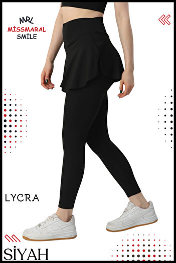missmaral Women's Yoga Leggings Slit Flounce Skirt Look Shorts Fitness Running Sports Sea Pool Beach 1104