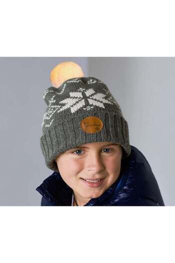 Tchibo Kids Hat With Glowing Pom Pom, Grey