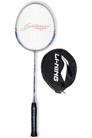 Li-Ning مضرب تنس الريشة XP-80-IV مع غطاء رأس مجاني | مجموعة من قطعة واحدة | ألومنيوم | أزرق/أبيض