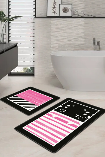 Filamente 2-Piece Non-Slip Based Washable Bath Mat - 60*100 cm and 50*60 cm