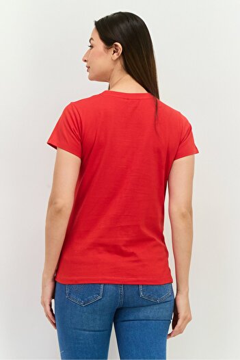 NİCKELODEON Women Round Neck Short Sleeve Garfield T-Shirt, Red