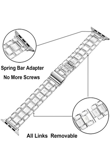 PSGT Apple Watch Seri 8/7/6/se/4/3/2 Uyumlu (42 44 45 49 Mm) Paslanmaz Çelik Reçine Kordon
