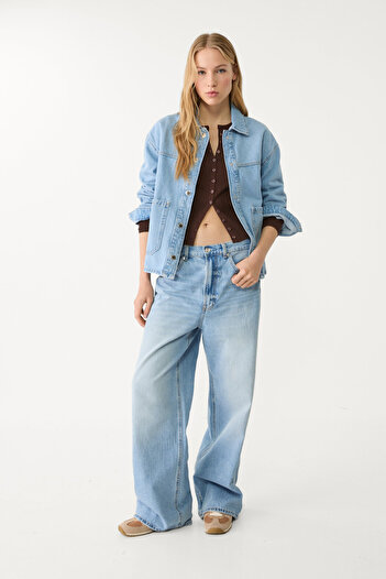 Stradivarius Denim jacket with pockets