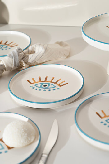 Kevin Seramik Hand Made Stackable Evil Eye Series Service Set