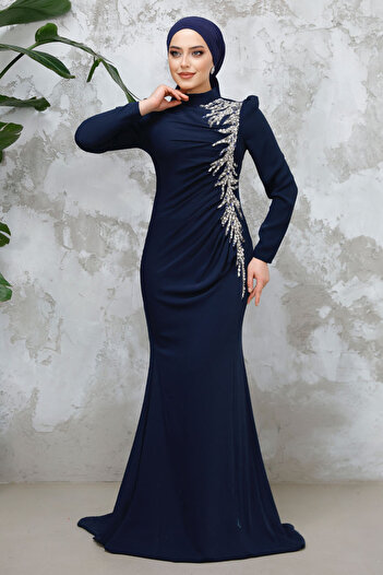 Neva Style Блакитна сукня з бісером для мусульманок 4964l