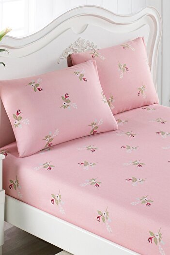 Eponj Home Elastic Sheet Set for Double Appearance Pink