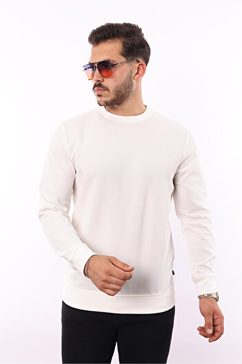 rugatchi Waffle Print Crew Neck Cotton Sweatshirt - Regular Fit