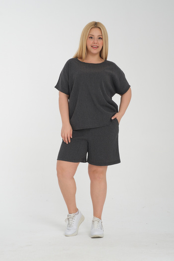 Dejabrew Jeans Large Size Waist Elastic Spinning Fabric Shorts A053-1