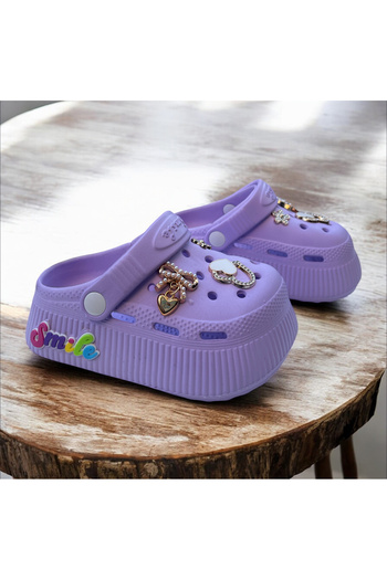 Hızlı Al Girl's Stone Front Closed Slippers. Girl's Stone Cross Sandals Slippers.