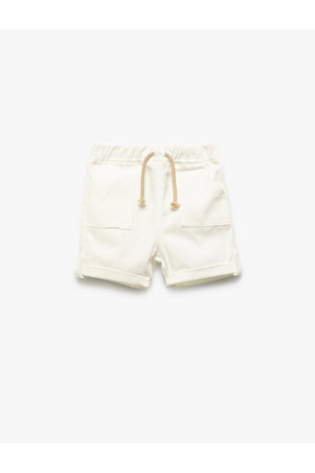 Koton Basic Shorts with Cotton Pocket Detail and Elastic Waist