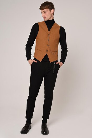 Antioch Mustard Slim Fit Men's Vest