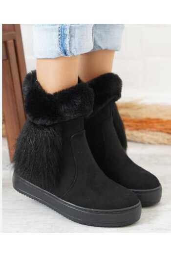 bescobel Inda Hidden Heel Fur Detailed Boots
