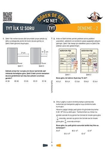 Bıyıklı Matematik TYT İlk 12 - AYT  İlk 10 Soru Matematik 30 Deneme-  Öğren de Gel +22 Net - Bıyıklı Matematik