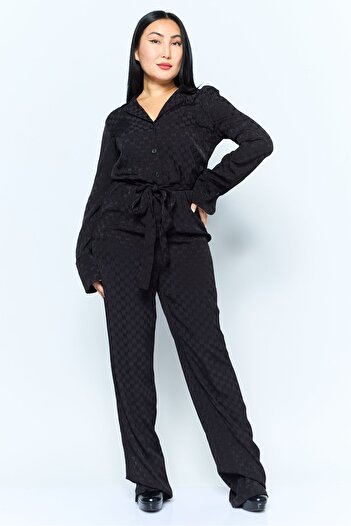 Michael Kors Women Circle Logo Belted Jumpsuit, Black