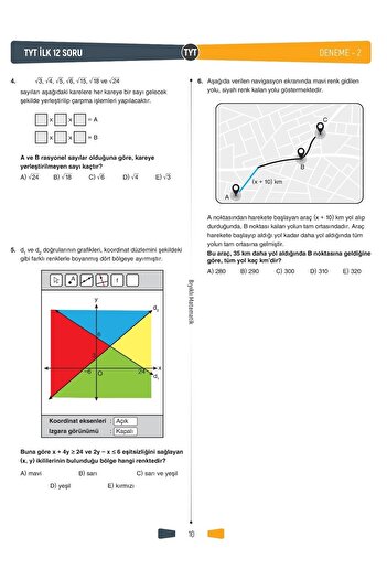 Bıyıklı Matematik TYT İlk 12 - AYT  İlk 10 Soru Matematik 30 Deneme-  Öğren de Gel +22 Net - Bıyıklı Matematik