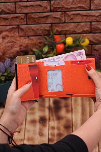 Ozka Leather Collection Dear Pack - Long Wallet with Phone Compartment, Card Holder Wallet with Automatic Mechanism