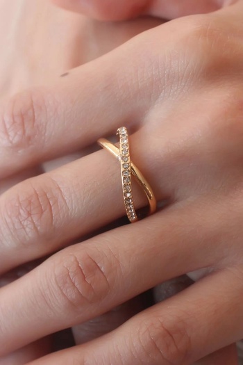 Clariss Gold Color Zircon Stone Women's Ring