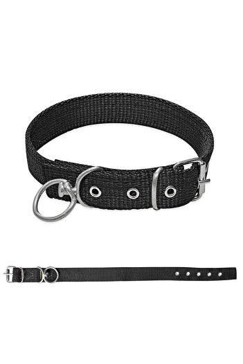 SAVEX Woven Dog Collar Black 2.5*50 cm