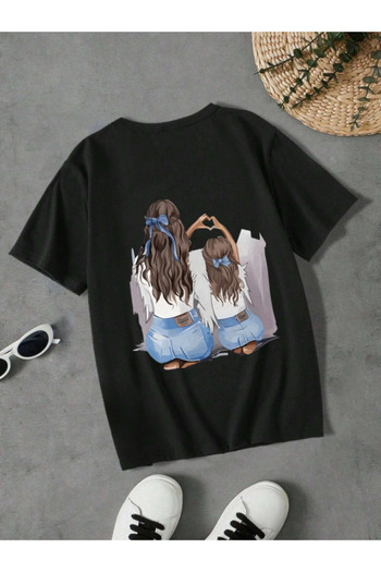 Pink Sky T-shirt Mother and Daughter (ADDY TO 2 BASKETS TO MAKE SINGLE PRODUCT COMBIN)