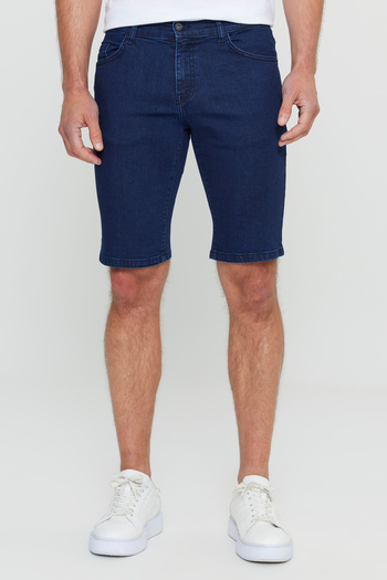AC&Co / Altınyıldız Classics Dark Navy Flexible Slim Fit Denim Shorts - Men's