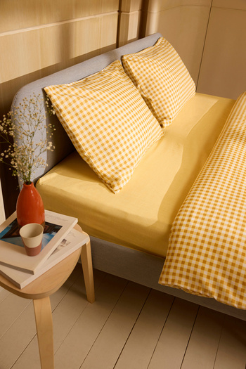 TRENDYOLMİLLA HOME Žlutá bavlněná polyesterová sada povlaků na přikrývku 200x220cm