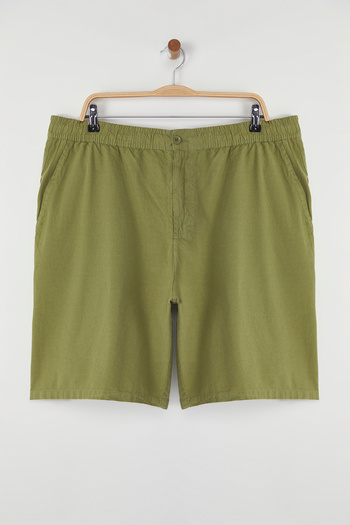 Trendyol Collection Loose Fit Trace Neckline Efod Bound Oversize Shorts Tmnss25Ap00007