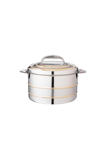 Dania Athena food container, steel and gold, 2 liters, made in India