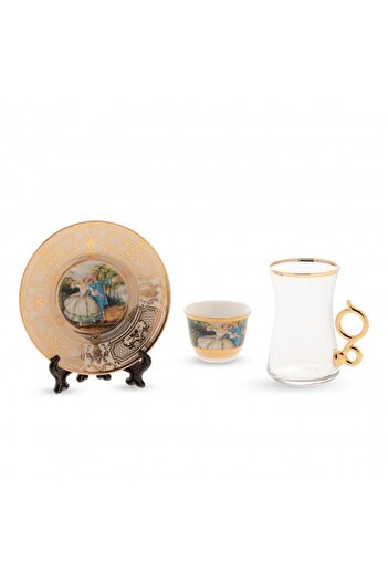 HIC Tea And Coffee Romeo and juliet With Gold 18 Piece