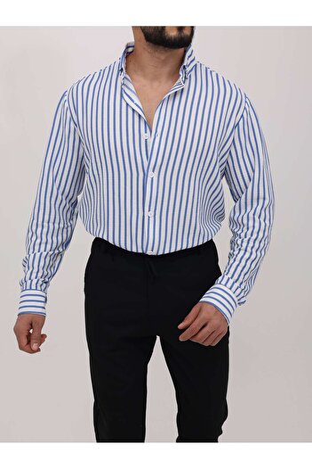 Oyga Men's Slim Fit Pocketless Lycra Cotton Shirt