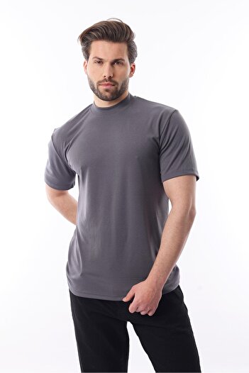 Madmext Smoked Crew Neck Basic Men's T-Shirt E7113