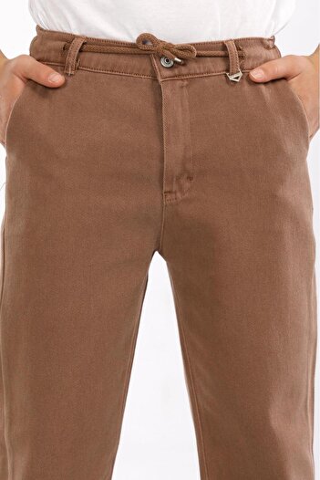 ModiClas Boys' Trousers - 100% Cotton Denim Half Elastic Laced Leg Fold