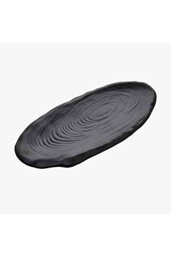 HIC Melamine Oval Serving Plate Black Color Size 40 cm