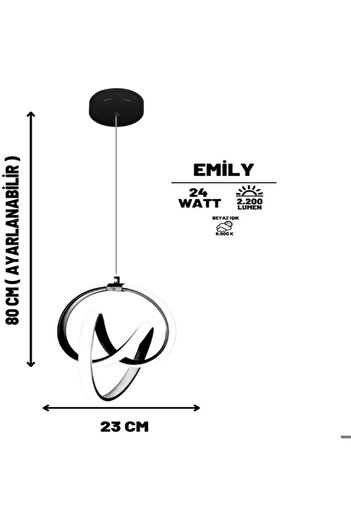 neeko Emily Modern Sarkıt Power LED Avize Gün Işığı - Gri Kasa