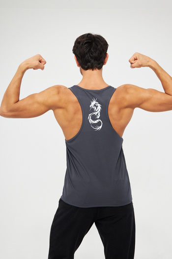 Moda Işık Men's Athlete Printed Athlete - Anthracite Color