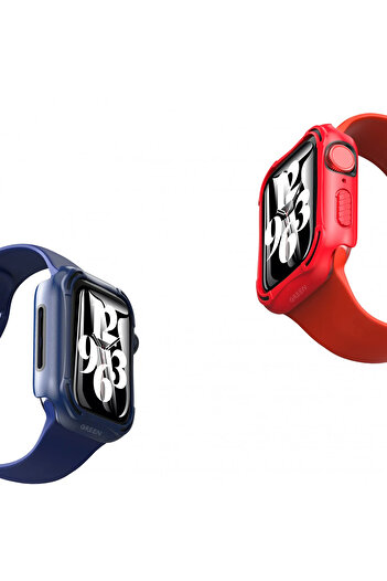 Green Lion Guard Pro Pc/Tpu Case With Glass For Apple Watch 44Mm - Red