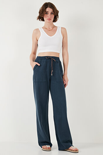 Lela Штани з високою талією та широкими штанинами Relaxed Fit ШТАНИ 668YP5040