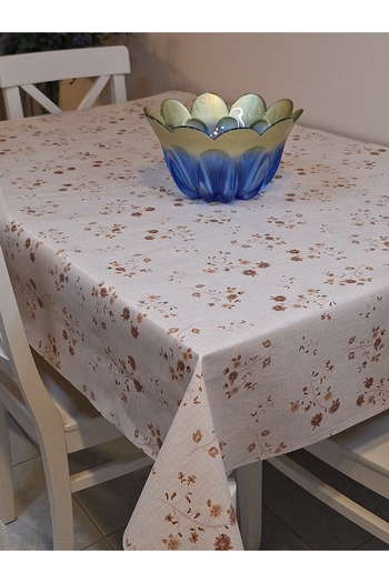 Başak Ev Tekstili Fiber Pvc Oilcloth - Patterned Erasable Tablecloth (Brown)