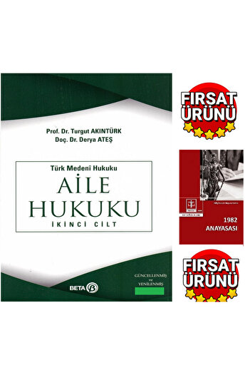 Beta Yayınevi Aile Hukuku Derya Ateş, Turgut Akıntürk-T.C.Anayasası(2Kitap)