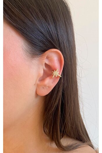 Sacha Accessories Gold Ear Cuffs with North Star Figure