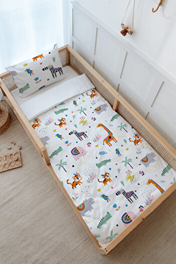 Tuğba Kuğu Montessori Iconic Series Colorful Geometric Animal Duvet Cover Set - 100X200