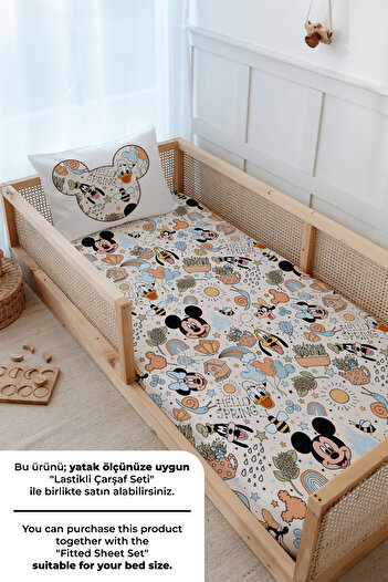 Tuğba Kuğu Montessori Nevresim Takımı (100X200) - Cartoon Serisi - Minik Fare Ve Tüm Dostları Pattern
